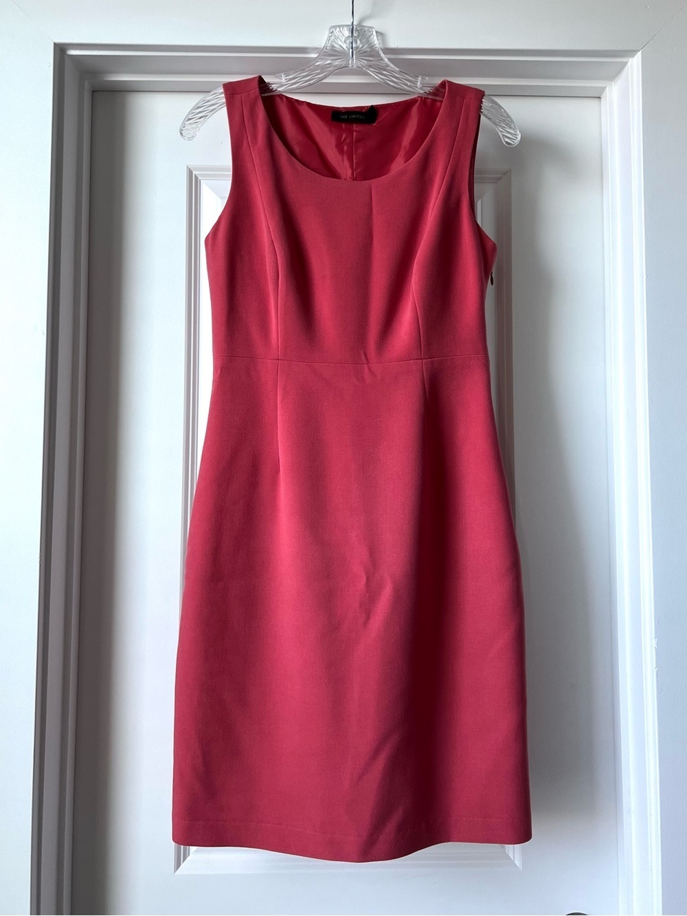 The Limited Coral-Pink Sleeveless Midi Sheath Dress